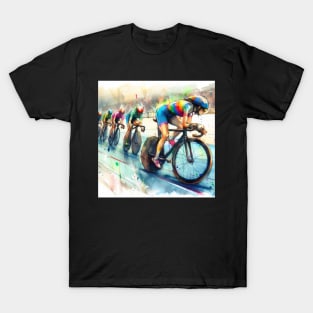 Artistic illustration of bike racing T-Shirt